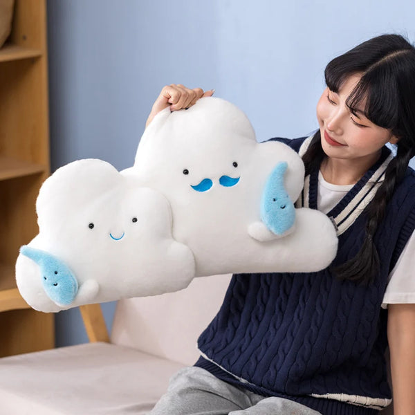 Cartoon Sun Moon Raindrop Throw Pillows Cushion – A Cloud Family Full of Cuteness and Comfort