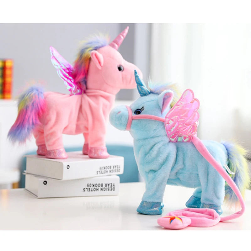 Plush Unicorn Toys for Girls Kids Walking Talking Plush Electric with Music Toy