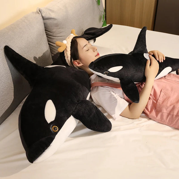 Big Killer whale doll pillow whale Orcinus orca black and white whale plush