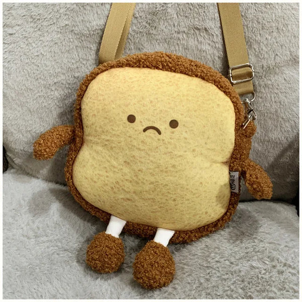 Simulation Kawaii Bread Toast Backpack Plush Toy – A Deliciously Cute Carry Buddy