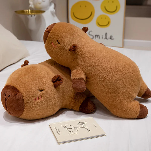 Kawaii Stuffed Capybara Animals Fruit Persimmon Long Pillow Cushion Soft