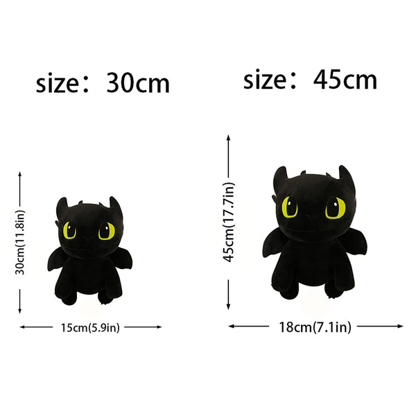 Cute kawaii flying dragon plush toy, black and white dinosaur is suitable for holiday