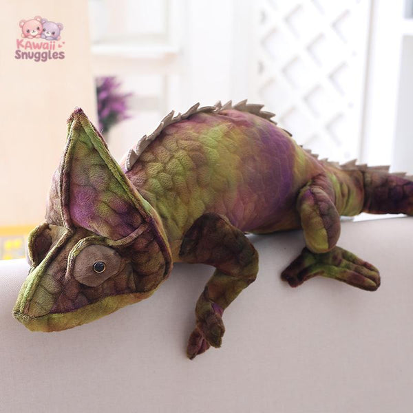 Big Simulation Chameleon Plush Toy – Soft Stuffed Reptile Pillow