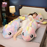 Kawaii Giant Colorful Dinosaur Plush Pillow – Soft Stuffed Dino Cushion Kawaii Snuggle