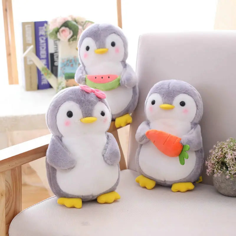 Creative Cudding Fruit Penguin Plush Stuffed Toys Cute Couple Penguin Plush