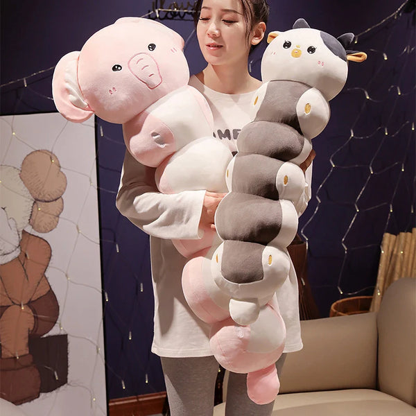 Kawaii Long Sleeping Pillow – Cat, Koala & Elephant Plush Companions for Dreamy Rest