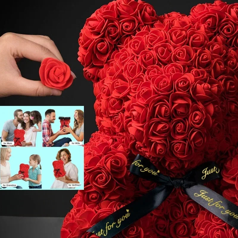 New Artificial Flower Eternal Rose Teddy Bear for Valentine's Day