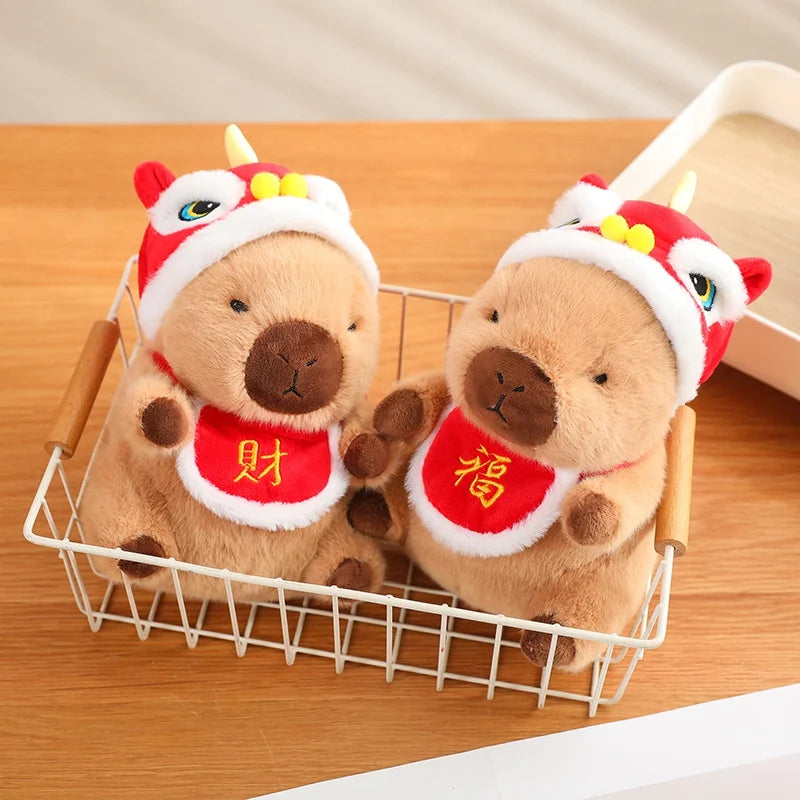New Year Capybara Plush Doll – Soft Cartoon Toy Pillow Gift