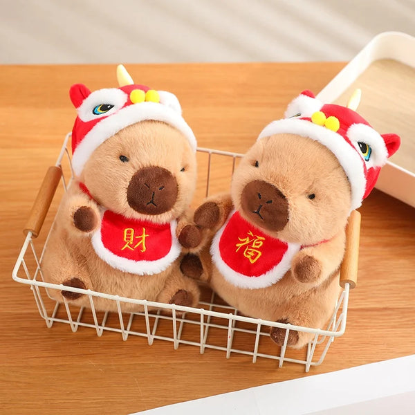 New Year Capybara Plush Doll – Soft Cartoon Toy Pillow Gift