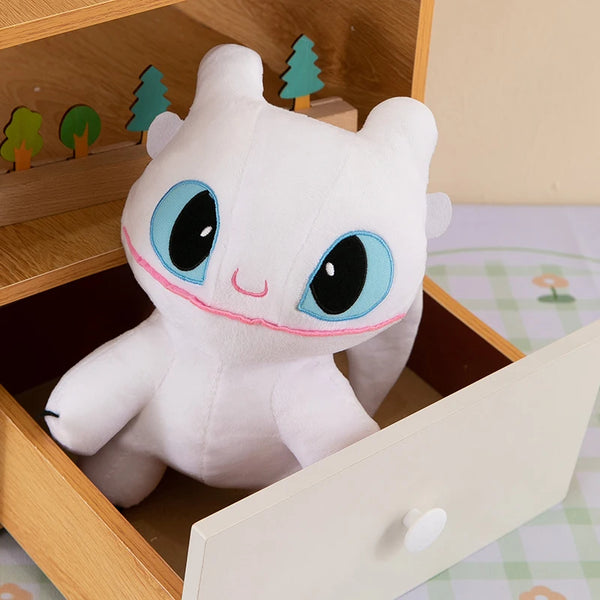 Cute kawaii flying dragon plush toy, black and white dinosaur is suitable for holiday