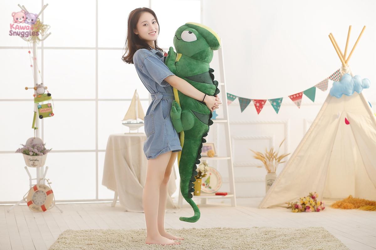 Giant Chameleon Plush Toy – Soft & Realistic Stuffed Lizard Pillow