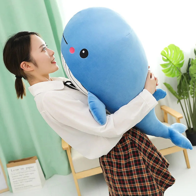 Kawaii Soft Whale Plush Toy – Adorable Stuffed Doll & Sleeping Pillow