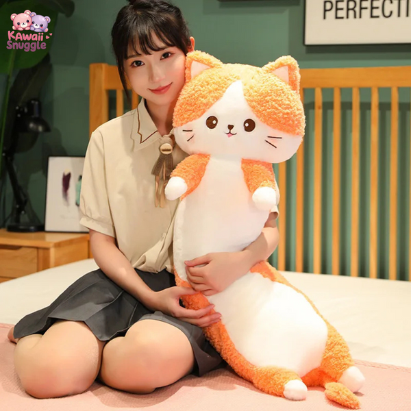 Happy Cat Body Pillow - Cozy Snuggly Companion