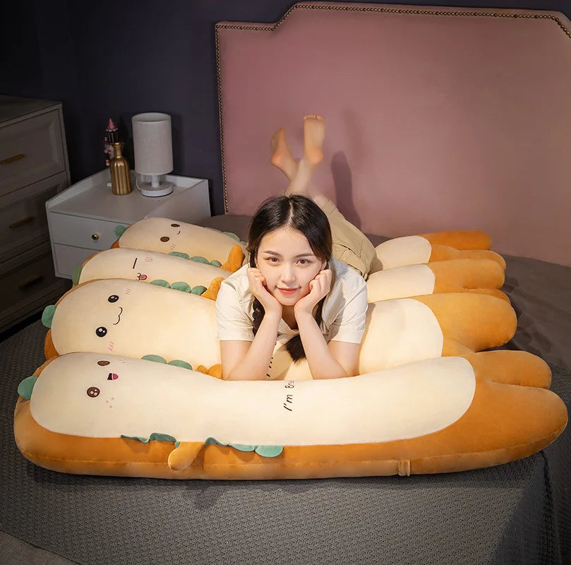 Removable Ultra Soft Long Girls Sleeping Pillow on The Side Clip Legs Boys Bed Cushion