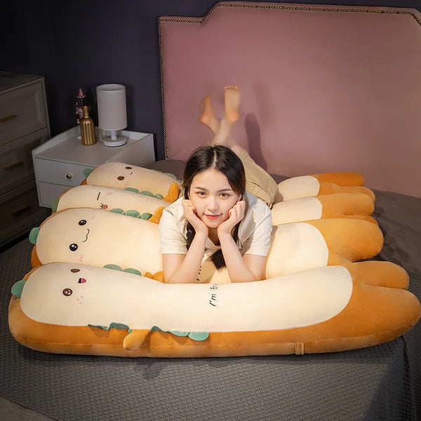 Removable Ultra Soft Long Girls Sleeping Pillow on The Side Clip Legs Boys Bed Cushion