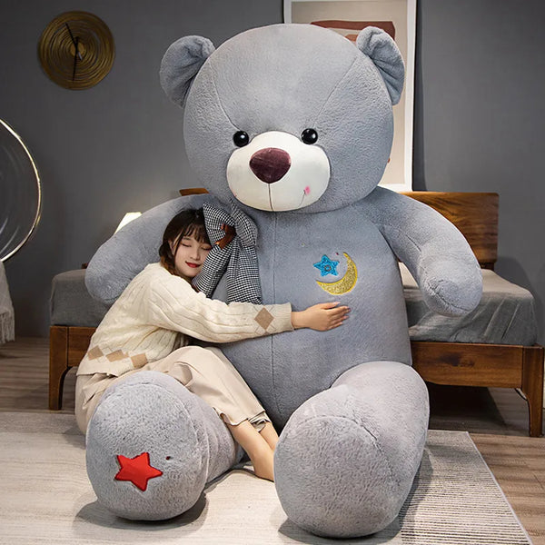 60-80cm Kawaii Star Moon Teddy Bear Plush Toy Giant Stuffed Animals Birthday Valentines Day Gift Soft Pillow Dolls Grilfriend