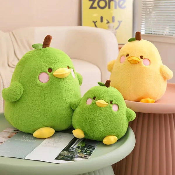 Cartoon Duck and Pear Plush Set A Whimsical Duo Full of Charm and Cuddles