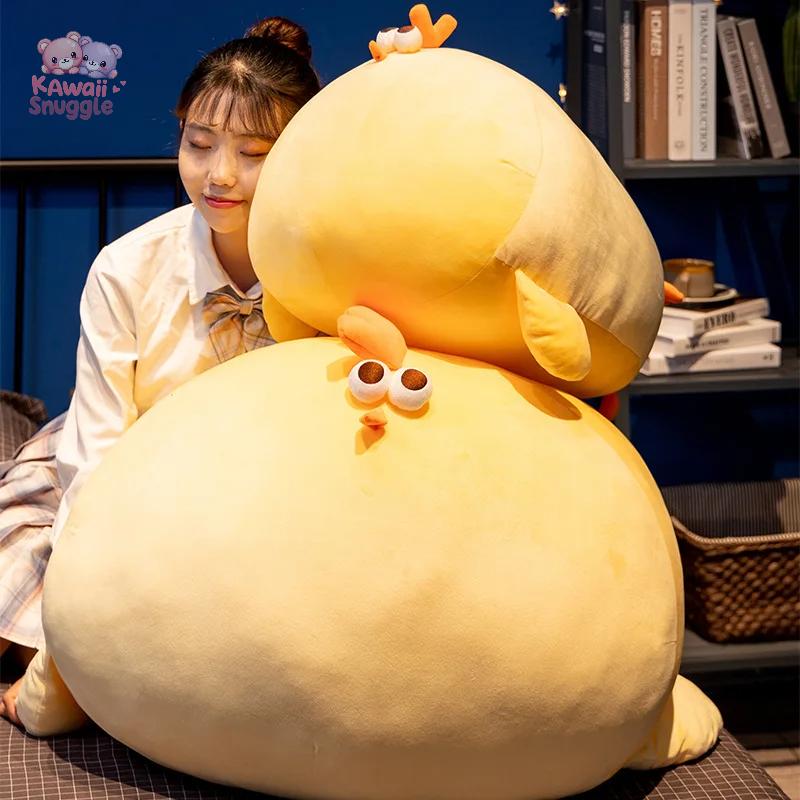 Round Chick Doll Stuffed Soft Appeasing Yellow Chicken Plush Toy