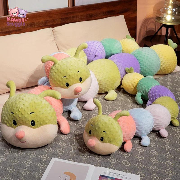 Cartoon Soft Colorful Caterpillar Plush – A Rainbow of Cuddles Kawaii Snuggle