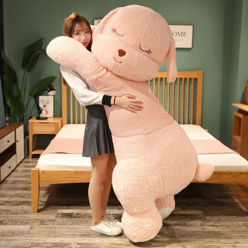 Lovely Giant Size Lying Dog Plush Toy – Soft Stuffed Animal Pillow Gift for Kids
