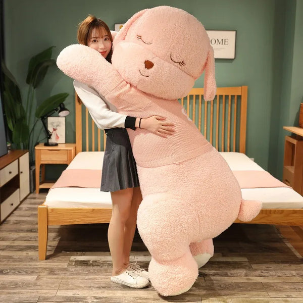 Lovely Giant Size Lying Dog Plush Toy – Soft Stuffed Animal Pillow Gift for Kids