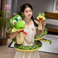 Simulated Green Snakes Plush Toy – Funny Stuffed Snake Plushie Kawaii Snuggle