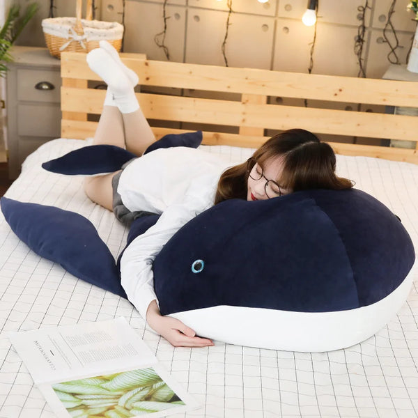 Cute Dream Giant size big Whale Plush Toy Whale Stuffed Doll Soft Short Plush Sleeping Pillow Xmas Gift For Kid Children
