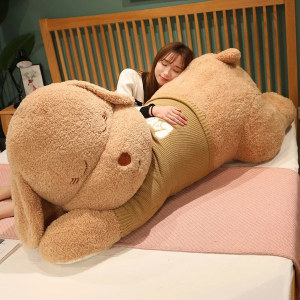 Lovely Giant Size Lying Dog Plush Toy – Soft Stuffed Animal Pillow Gift for Kids