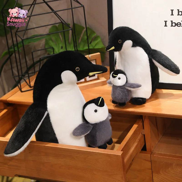 Kawaii Simulation Fluffy Mother and Son Penguin Plush