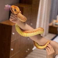 Artificial Python Plush Toy – Colorful Long Snake Plushie Golden Kawaii Snuggle