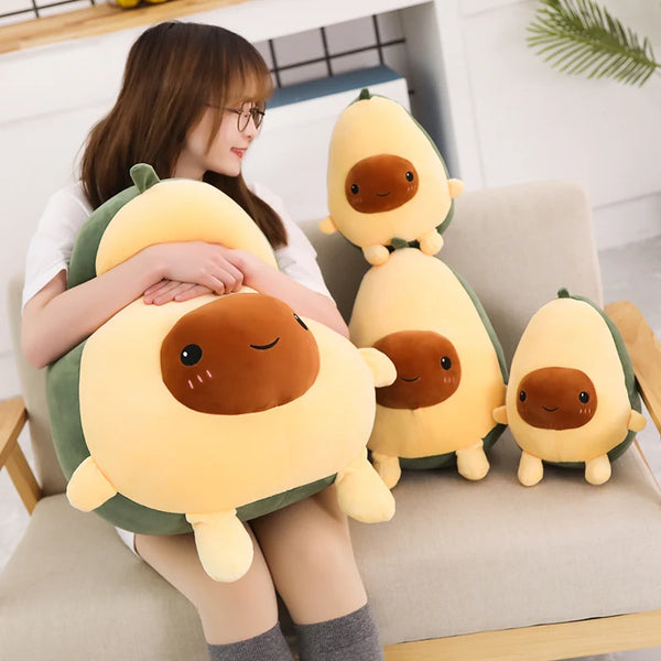 Cute Avocado Stuffed Plush Toy Soft Baby Doll Cartoon Fruit Pillow Sofa Cushion