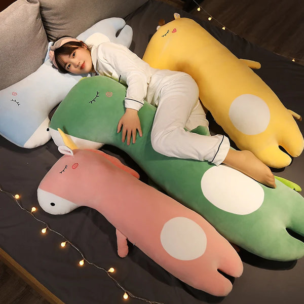 Creative Unicorn Giraffe Plush Toys Long Pillow Sleepping Cushion Stuffed Cloth Dinosaur