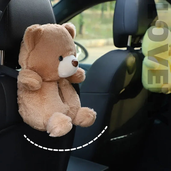 Car Tissue box plush cute cartoon bear duck seat back hanging drawer cover