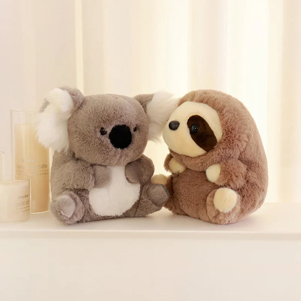 Cartoon Fat Raccoon, Sloth & Dinosaur Plush Toys – Round, Soft, and Perfect for Gifting