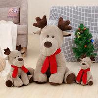 Moose Red Scarf Reindeer Plush – The Cozy Winter Companion Kawaii Snuggle