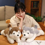 Cute Dog Puppy Husky Pillow Plush Toy Cute Animal Stuffed Doll