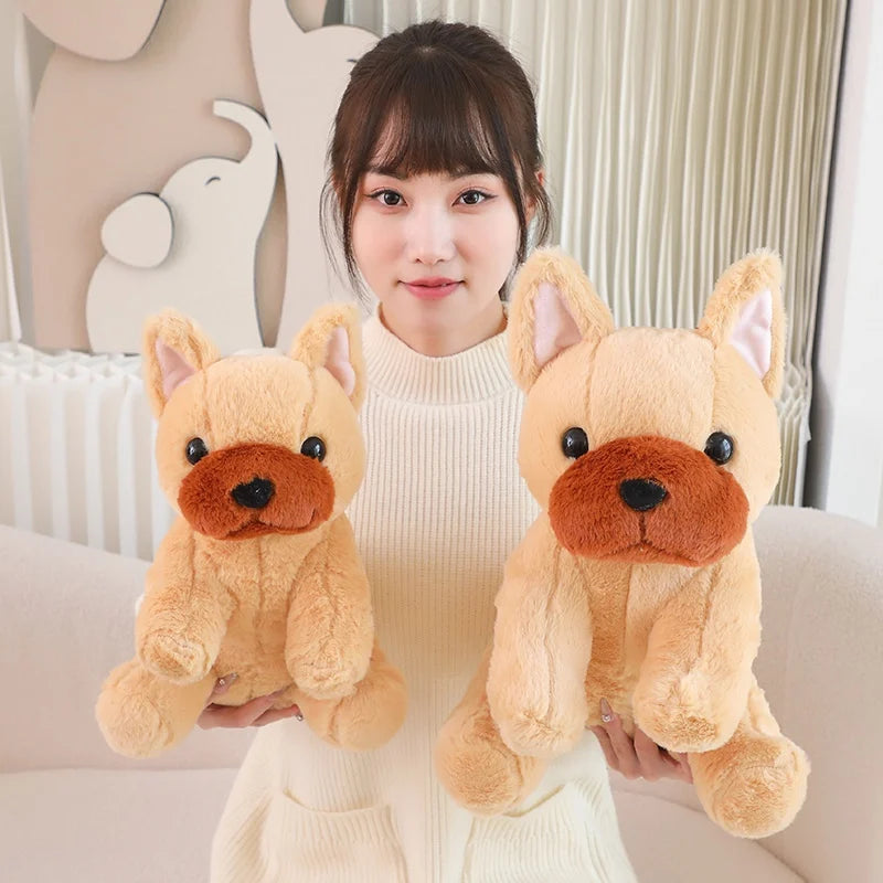 Reallife Bulldog Plush Toy Cute Stuffed Puppy Doll Soft Pillow Home Decor Birthday Gift