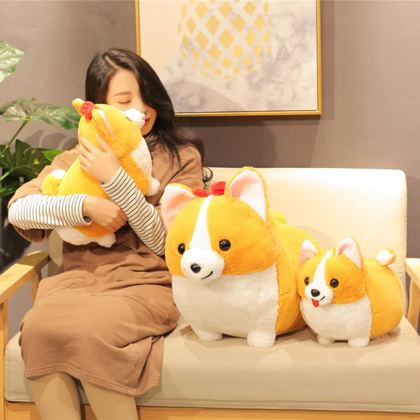 Lovely Corgi Dog Plush Toy – Soft Cartoon Pillow