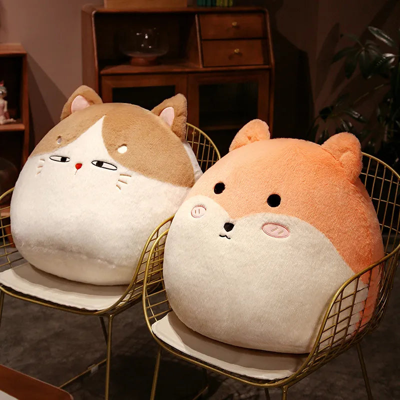 Cartoon Cat Plush Toy Shiba Inu Dog Stuffed Animal Sofa Cushion