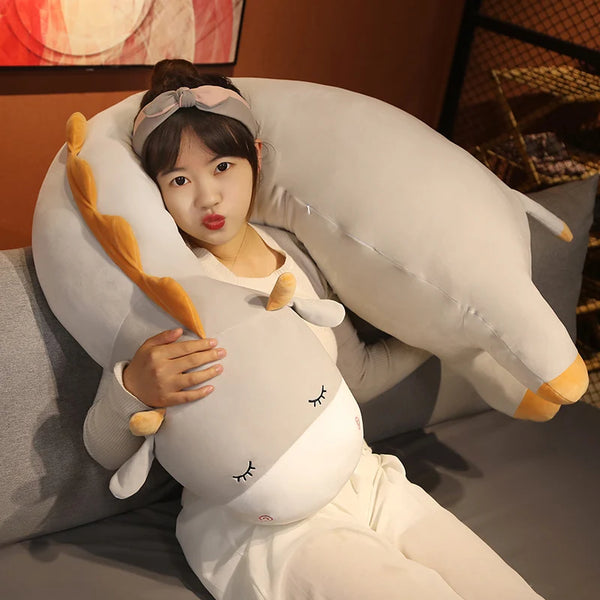 80-160cm Long Sleeping Sheep Lamb Plush Toy Pillow Stuffed Animal Pillow Home Decor Gift for Girl School Nap Pillow