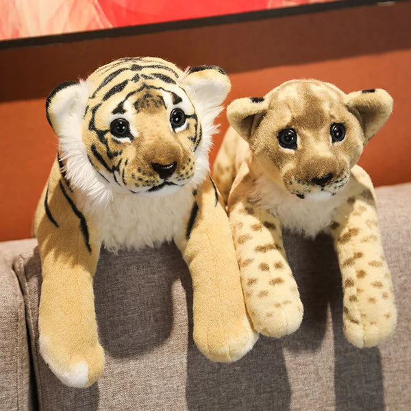 Simulation Lion Tiger Leopard Plush Toys – A Wild World in Soft Form