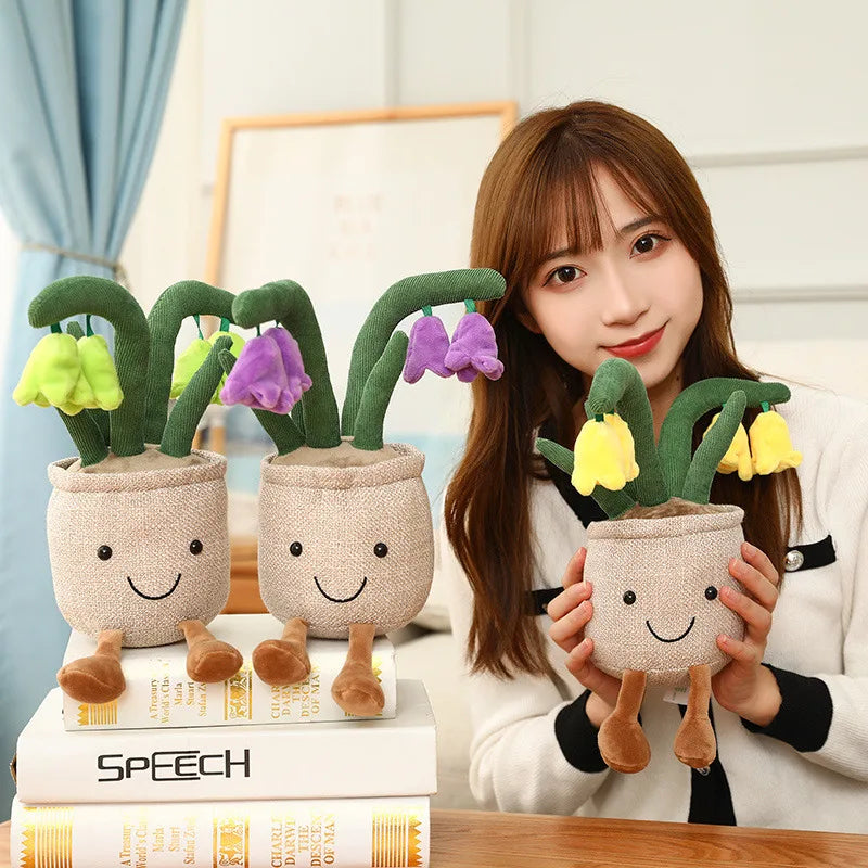 25-35cm Cute Plants Series Plush Toy Lifelike Tulip Mushroom Bluebell Flowers Dolls Stuffed Soft Kids Toys Kawaii Room Decor