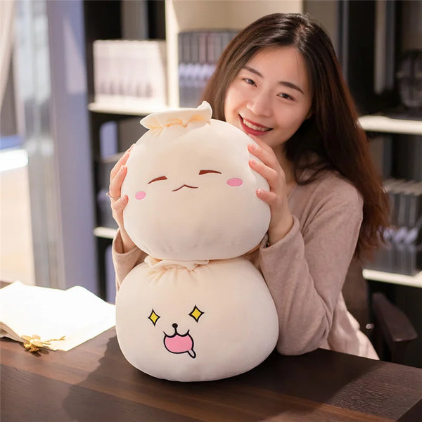 Creative Chinese Bun Shape Plush Toys Stuffed Soft Dumplings Pillow