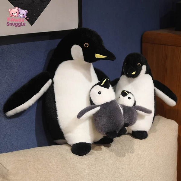 Kawaii Simulation Fluffy Mother and Son Penguin Plush