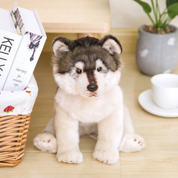 Cute Wolf Plush Toys Wolf Dog Kids Dolls Lifelike Stuffed Pet Soft Anime Decor Collection