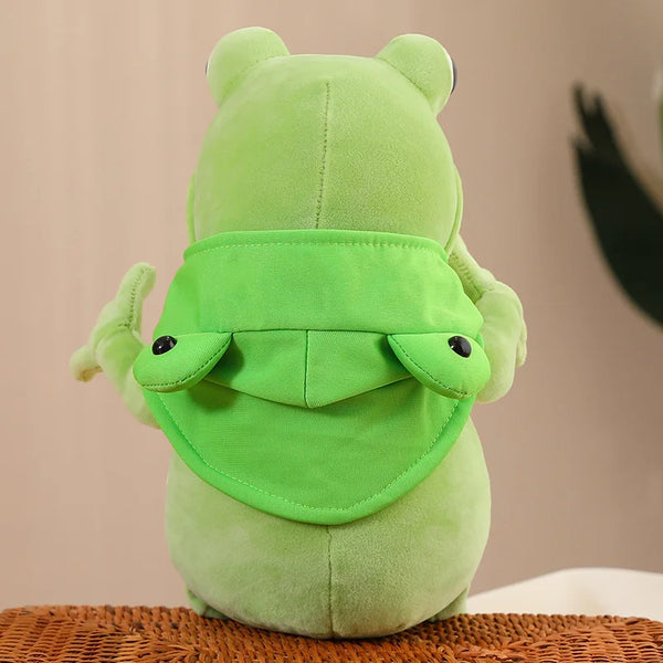 Kawaii Cloak Frog Plush Toy Soft Stuffed Animal Big Eyes Frog Doll Lovely Baby Hug