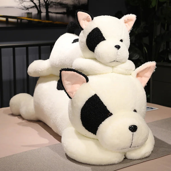 Big Long Bulldog Plush Toy – Soft Cartoon Dog Pillow