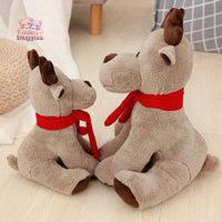 Moose Red Scarf Reindeer Plush – The Cozy Winter Companion 28cm Kawaii Snuggle