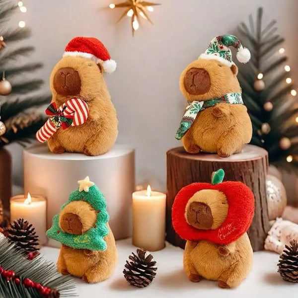 Kawaii Christmas Capybara Plush Toy – Adorable Capybara Doll for Xmas & Birthday Gifts