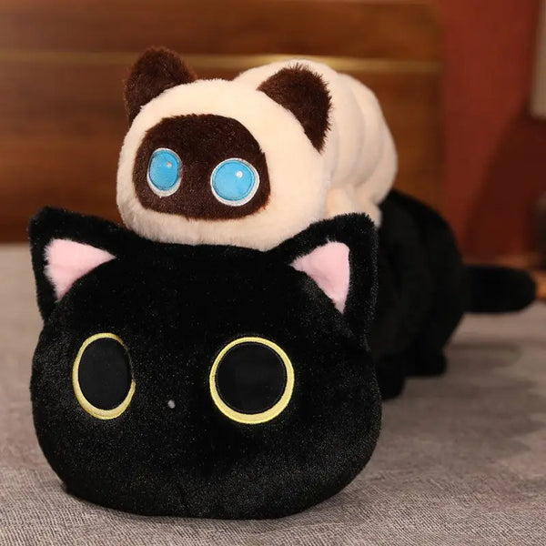 Funny Soft Caterpillar Cat Plush Pillow – Kawaii Sofa Cushion & Stuffed Animal for Girls